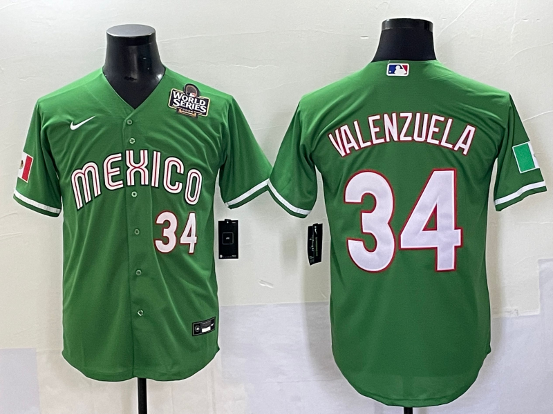 Men 2025 Los Angeles Dodgers #34 Valenzuela green Nike MLB Jersey style 5->los angeles dodgers->MLB Jersey